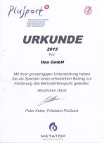 PluSport Urkunde 2015 - ilea GmbH