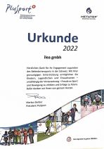 PluSport Urkunde 2022 - ilea GmbH